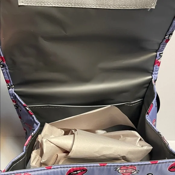 Betsey Johnson Lavender Tote with Cherry and Lip Design - Picture 2 of 3